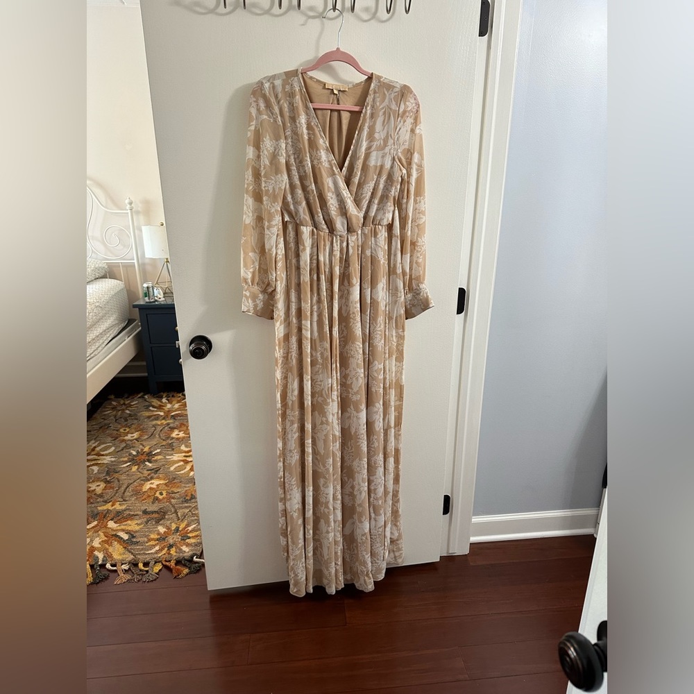 Baltic Born (small) long-sleeve nude-white floral dress